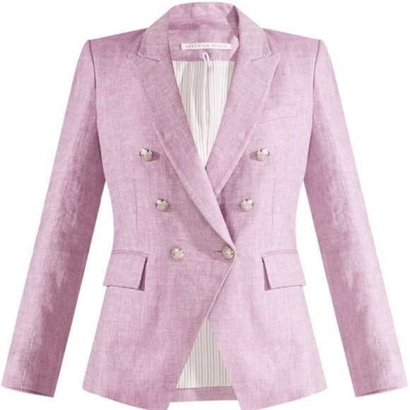 SOLD Veronica Beard Dickey Blazer Miller Lilac Purple Double Breasted Jacket - Picture 6 of 16